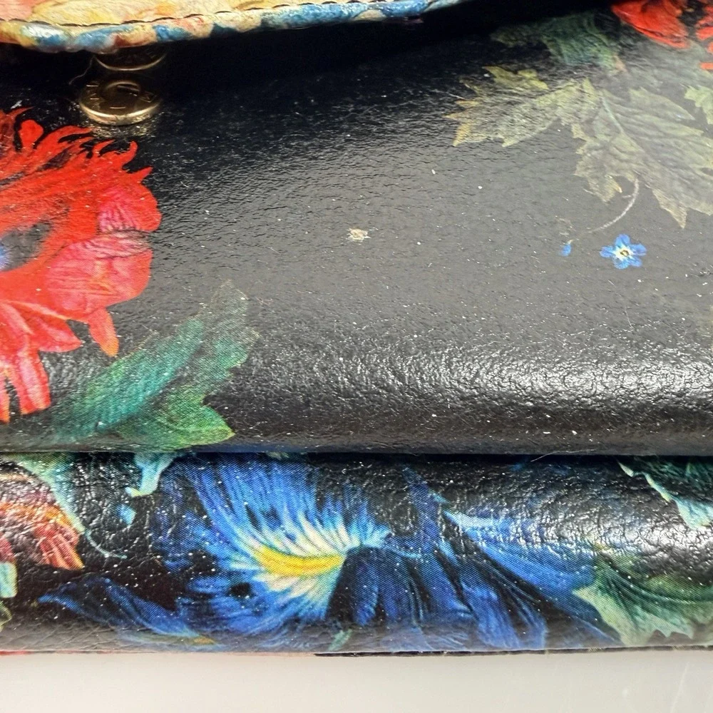 Lodis Italian Leather Wallet Organizer Rosalia Floral Crossbody Purse